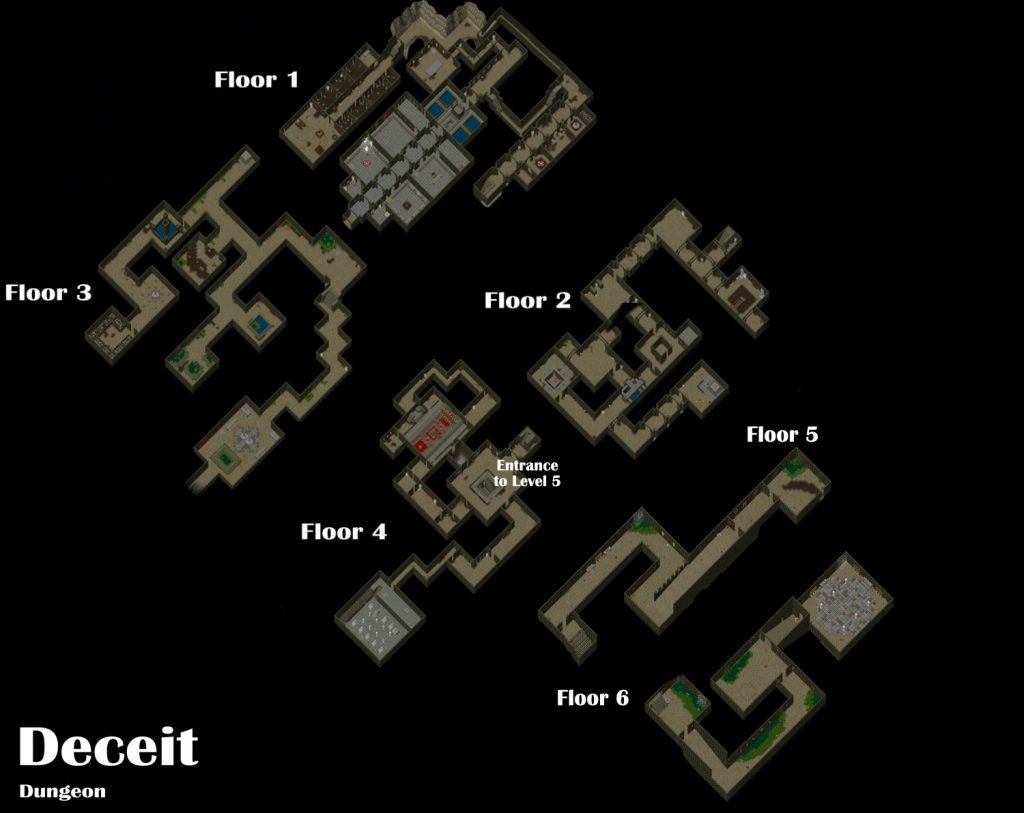 A map of the dungeon of Deceit